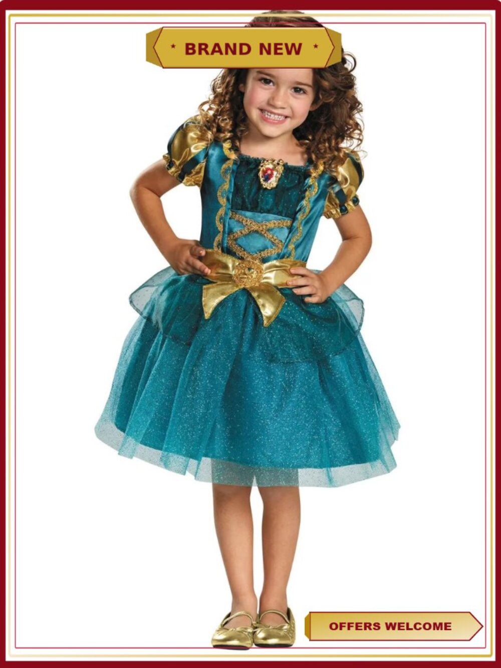 Toddler Girls Disney Brave Merida Costume Dress Size 3T-4T